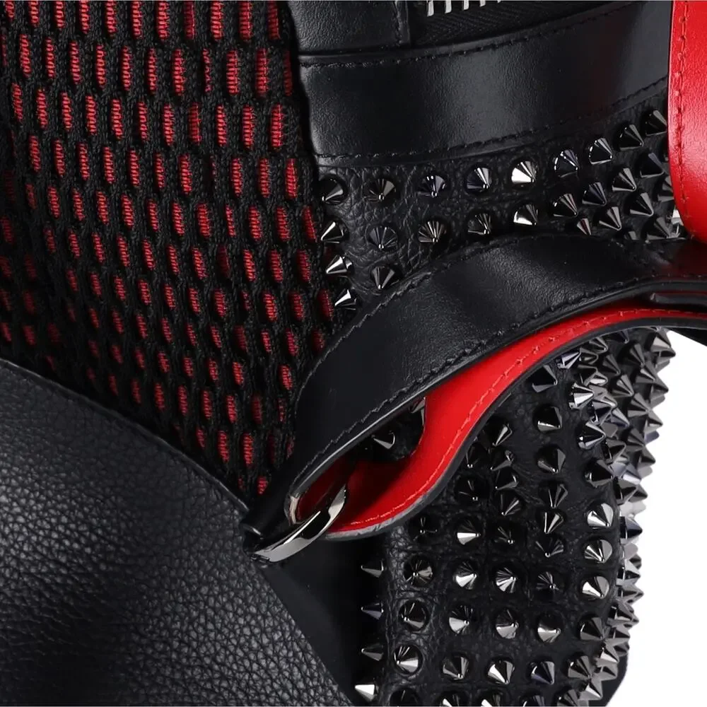 Christian Louboutin Explorafunk Studded Backpack 3175044 Black Red